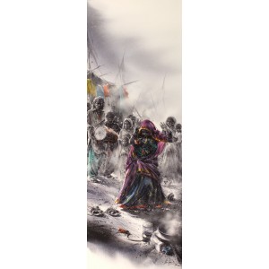 Ali Abbas, 11 x 30 Inch, Watercolor on Paper, Figurative Painting, AC-AAB-187